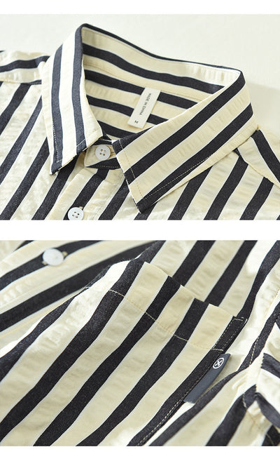 Camisa Holgada de Rayas Verticales Manga Larga - Image 11