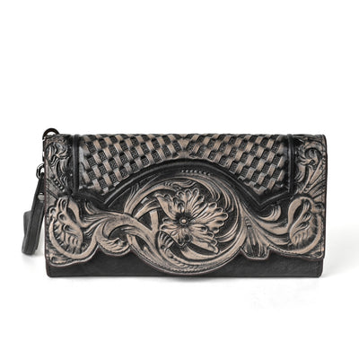 Cartera Larga de Cuero Genuino con Diseño Embosado Estilo Chino - Image 14