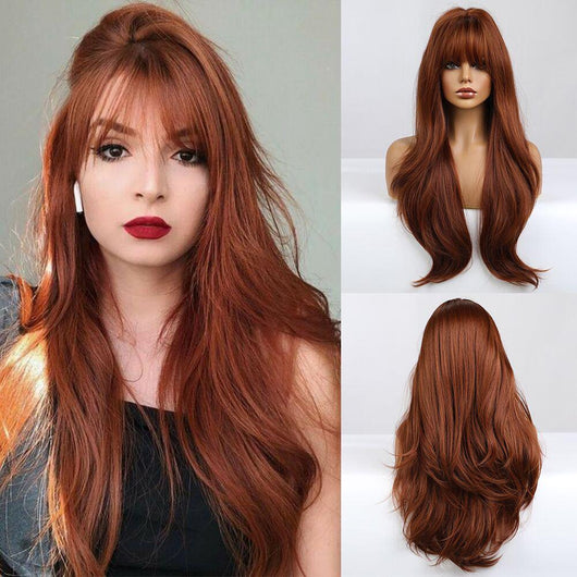 Peluca Larga Rizada Púrpura con Flequillo - Estilo Halloween y Navidad - Image 4