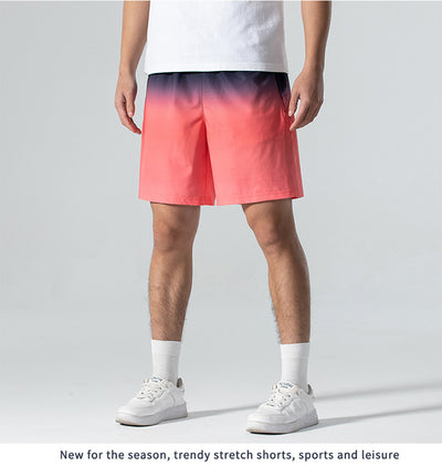 Pantalones Cortos Deportivos Ice Silk Degradado para Hombre - Ideales para Playa y Verano - Image 20