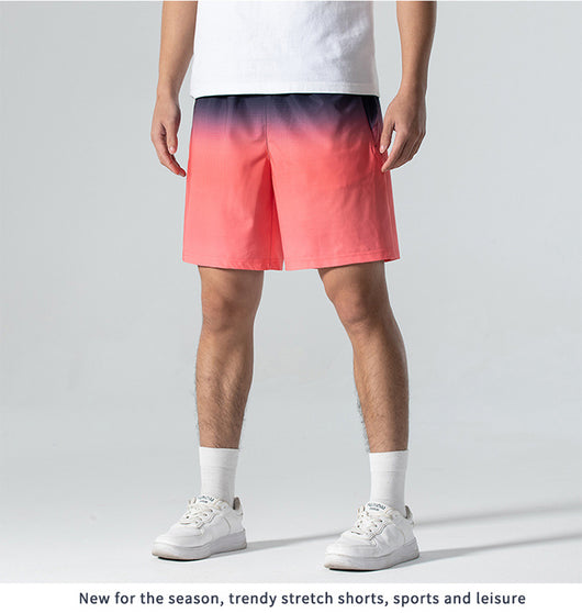 Pantalones Cortos Deportivos Ice Silk Degradado para Hombre - Ideales para Playa y Verano - Image 20