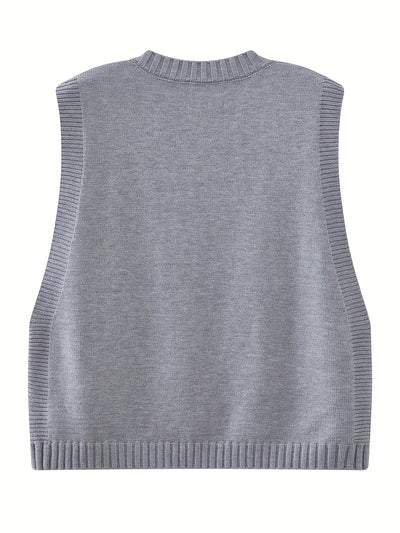 Conjunto de 3 Piezas: Chaleco Tejido con Moño, Camisa y Pantalón Casual - Image 12