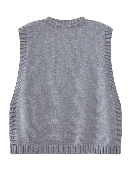 Conjunto de 3 Piezas: Chaleco Tejido con Moño, Camisa y Pantalón Casual - Image 12