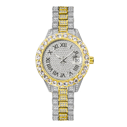 Reloj de Cuarzo para Mujer con Incrustaciones de Diamantes, Resistente al Agua y Esfera Luminosa - Image 4