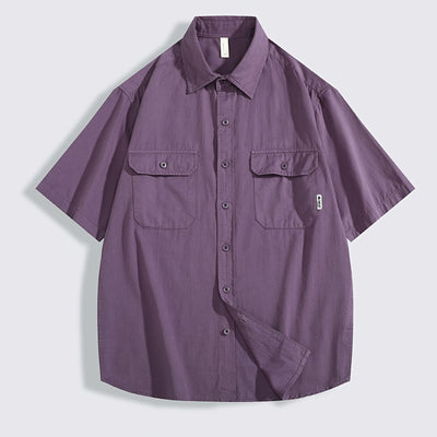 Camisa de Trabajo Retro Manga Corta para Hombre - Image 7