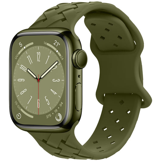 Correa Apple Watch Bambú Cuadros y Encaje Silicona Deportiva - Image 6