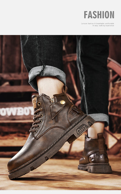 Botas Martin Altas Estilo Retro Británico para Hombre - Image 16