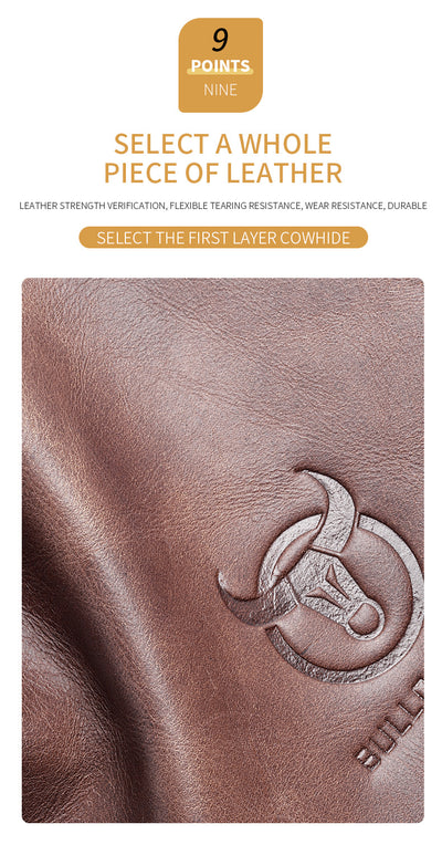 Bolsa Cruzada de Cuero Genuino Bull Captain - Gran Capacidad para Hombre - Image 7