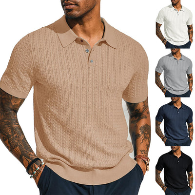 Camisa Tejida Casual para Hombre - Manga Corta Perfecta para Verano
