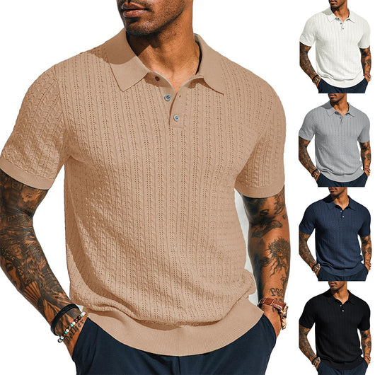 Camisa Tejida Casual para Hombre - Manga Corta Perfecta para Verano