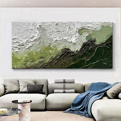 Cuadro Abstracto Grandes Olas del Mar Pintura al Óleo Texturizada Decoración Moderna - Image 4