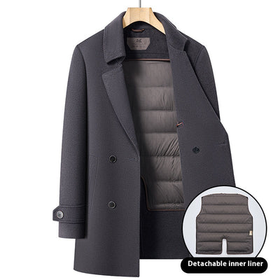 Abrigo de Lana Reversible para Hombre - Cuello de Traje Medio Largo - Image 4