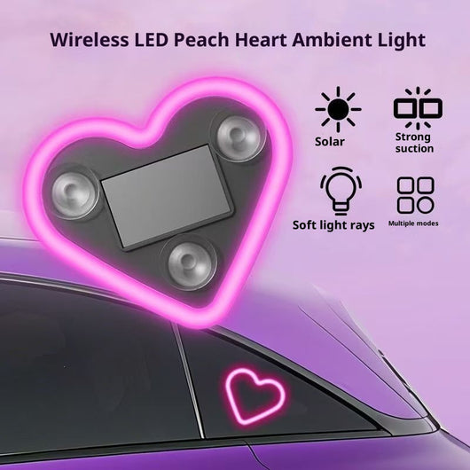 Luz LED Solar Inalámbrica para Ventanilla de Auto con Diseño de Corazón - Image 4