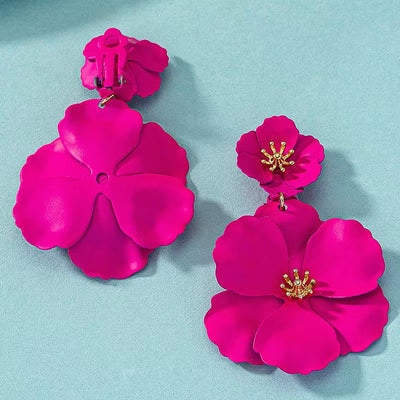 Aretes Largos Mori Girl con Flores Retro Estilo Europeo y Americano - Image 11