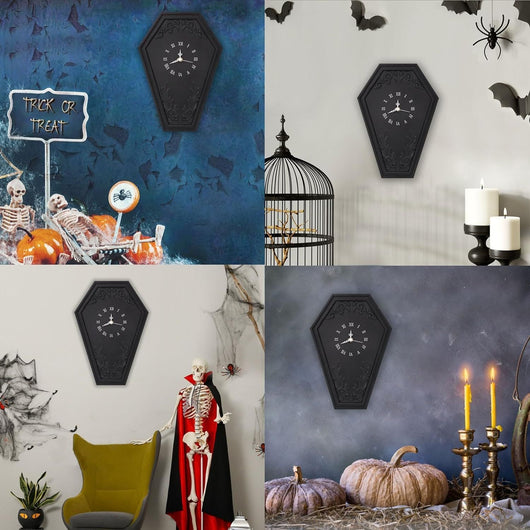 Reloj de Pared Estilo Gótico Ataúd Negro - Diseño Oscuro - Image 8