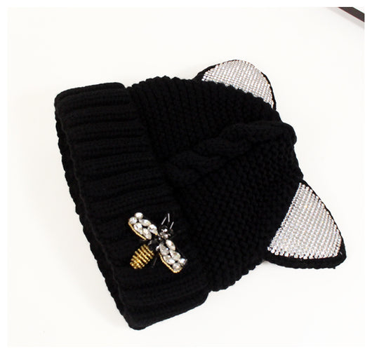 Gorro de Punto con Orejas de Gato y Brillantes - Image 12