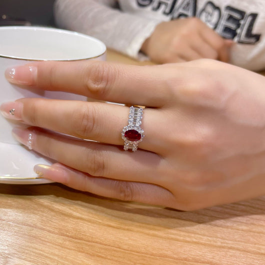Anillo de Rubí Rojo Sangre de Paloma Vintage Elegante para Mujer - Image 10
