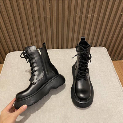 Botines Negros Estilo Británico con Cordones - Caña Corta - Image 8