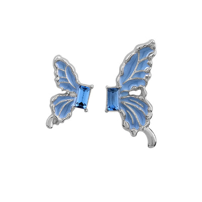 Aretes Mariposa Azul con Pintura al Óleo - Image 5