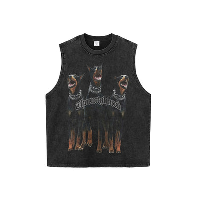 Playera Holgada Doberman Pinscher Estilo Urbano Desgastada para Hombre y Mujer - Image 3