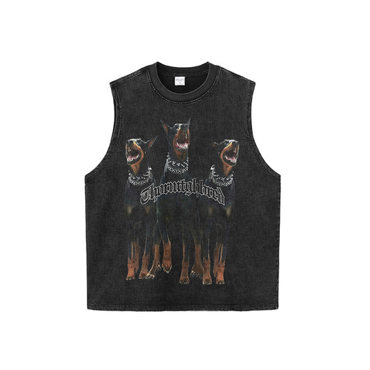 Playera Holgada Doberman Pinscher Estilo Urbano Desgastada para Hombre y Mujer - Image 3