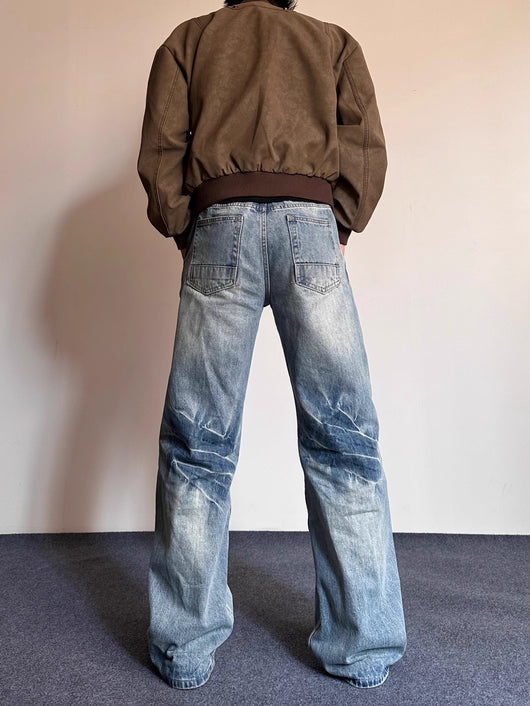Pantalones Hombre Estilo Retro Desgastado con Rayas de Rayo y Textura de Bambú - Image 17