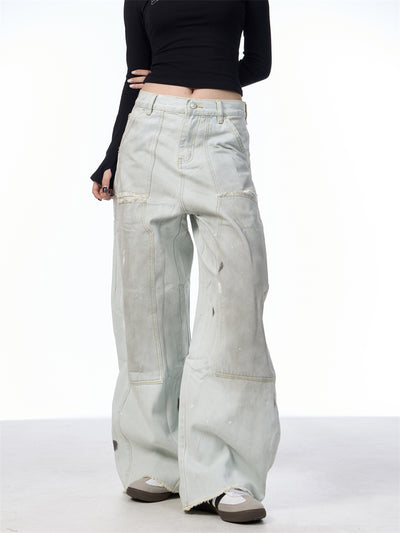 Pantalones Vaqueros Retro Sueltos Desgastados con Efecto Vintage - Image 21