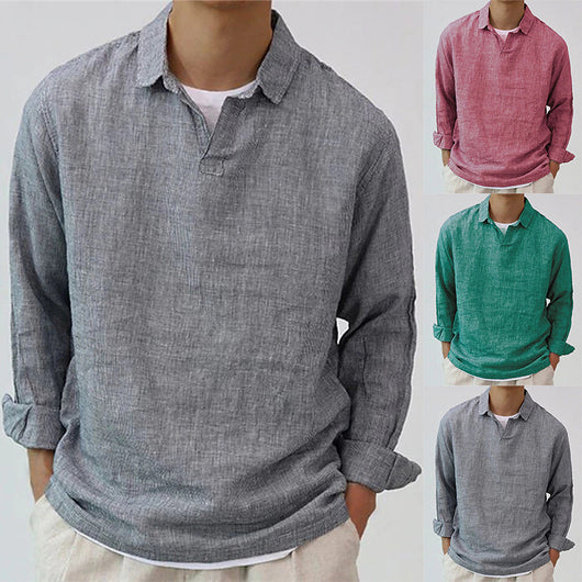 Camisa Pullover Oversize para Hombre - Manga Larga Casual Verano
