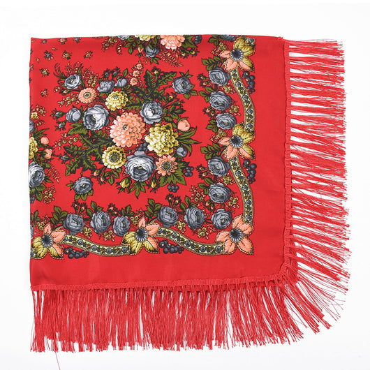 Pashmina Étnica con Flores Bordadas y Borlas - Image 23