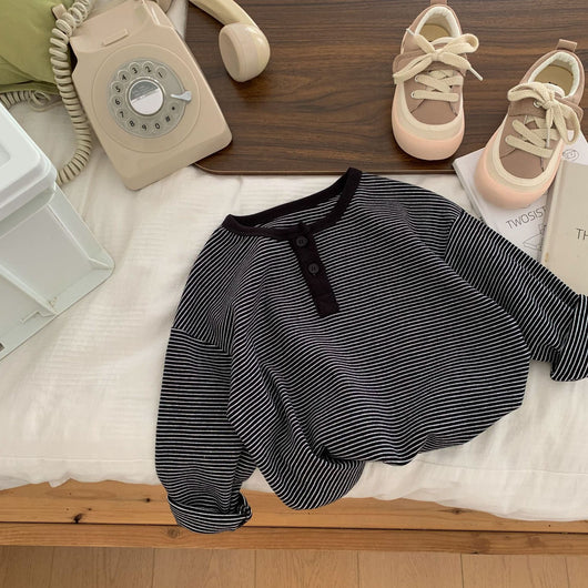 Remera Básica con Abertura Lateral y Rayas - Image 6