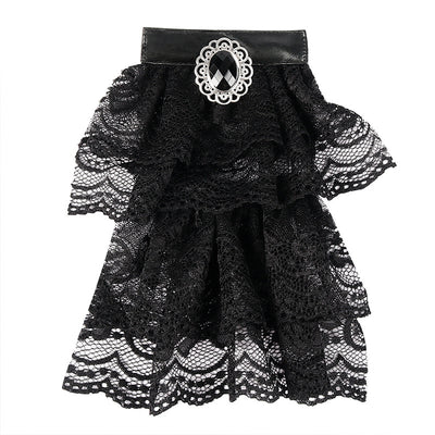 Camisa Vintage con Encaje Bordado Negro y Detalle de Moño - Image 10