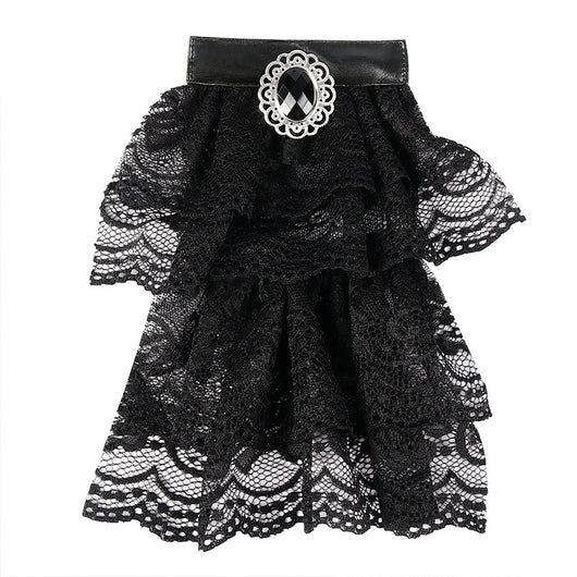 Camisa Vintage con Encaje Bordado Negro y Detalle de Moño - Image 10