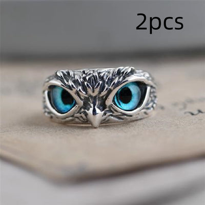 Anillo Vintage Ojo de Demonio Búho para Mujer - Joya Retro Plateada - Image 15