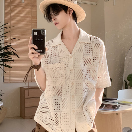 Camisa Suelta Calada para Hombre - Diseño Minimalista - Image 2