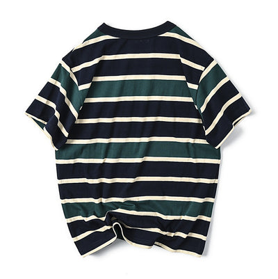 Camiseta Manga Corta a Rayas para Hombre - Algodón Premium - Image 24