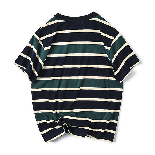 Camiseta Manga Corta a Rayas para Hombre - Algodón Premium - Image 24