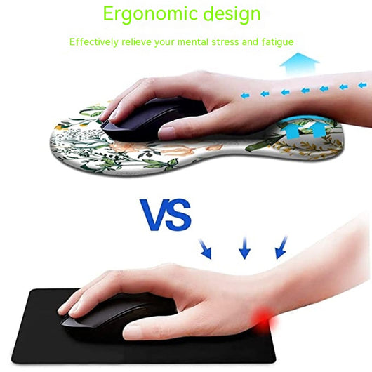 Set Completo Muñequera Ergonómica, Tapete para Teclado y Mouse con Diseño Floral - Image 2