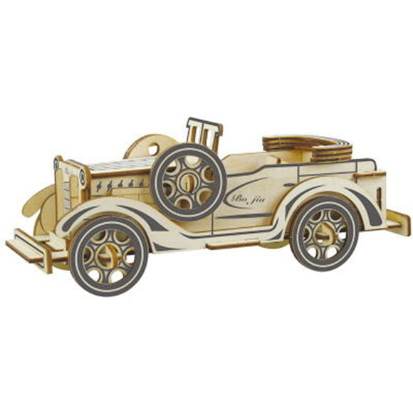 Modelo de Auto 3D de Madera - Puzzle Educativo Armable para Niños