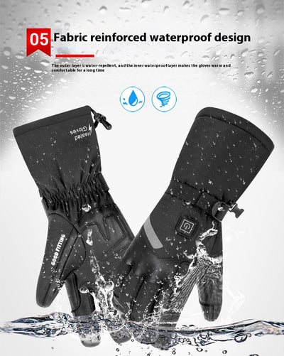 Guantes Térmicos Eléctricos de Piel de Oveja con Pantalla Táctil para Motocicleta - Image 15