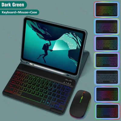 Funda iPad con Teclado Bluetooth Luminoso en Cuero Premium - Image 17