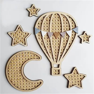 Globo Aerostático de Ratán con Arcoíris, Estrellas y Luna para Decoración Infantil - Image 37