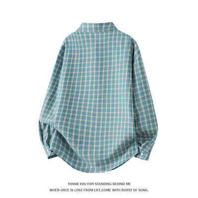 Camisa Casual de Cuadros Manga Larga Talla Grande para Hombre - Image 3