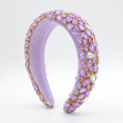 Diadema Ancha Artesanal con Gemas de Cristal y Base Esponjosa - Image 5