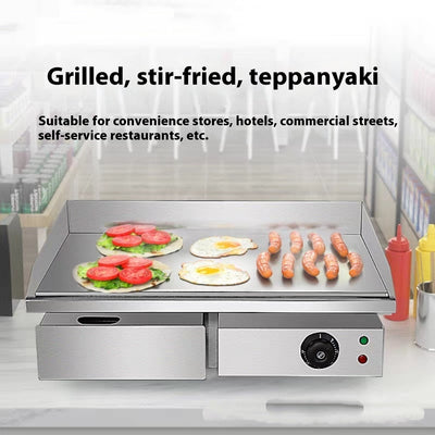 Plancha Teppanyaki Eléctrica de Calor Directo con Gas