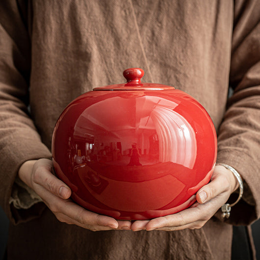 Frasco Sellado de Porcelana Ge Kiln para Almacenamiento de Té Tibetano