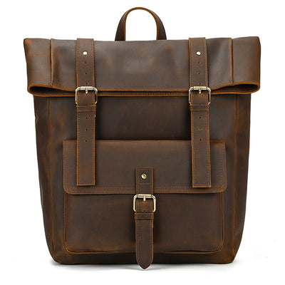 Mochila de Cuero Vintage Crazy Horse para Hombre - Image 2