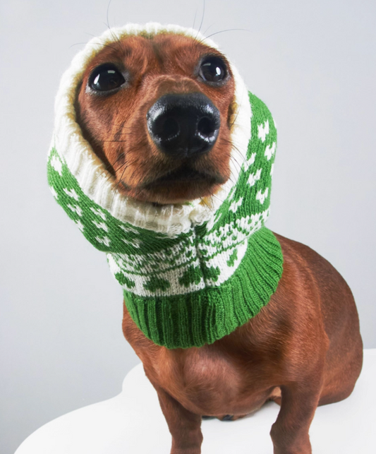 Gorro Elástico de Lana Tejida con Diseño Gatito y Cachorro - Image 2