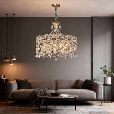 Lámpara de Araña de Cristal Envejecido - Lujo Francés para Sala de Estar - Image 14