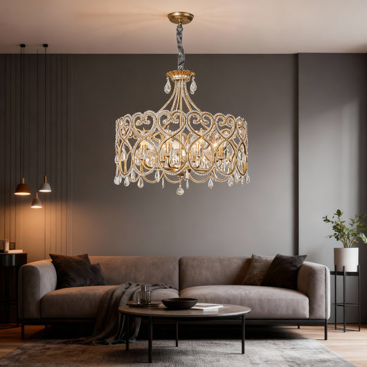 Lámpara de Araña de Cristal Envejecido - Lujo Francés para Sala de Estar - Image 14