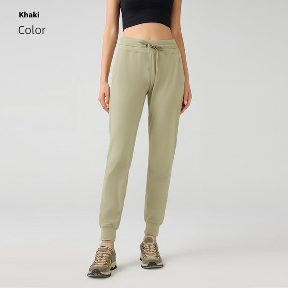Pantalones Yoga Cintura Alta Mujer con Cordón Secado Rápido Elásticos